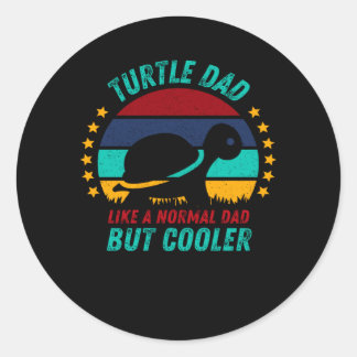 Turtle Dad  - Cool Tortoise Father Gift Classic Round Sticker