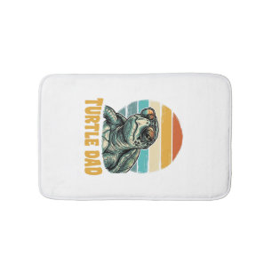 Turtle Dad Retro Sunset Vintage Engraving Vector D Bath Mat