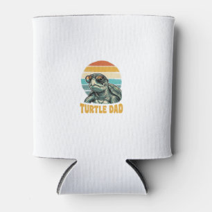 Turtle Dad Retro Sunset Vintage Engraving Vector D Can Cooler