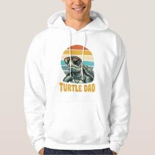 Turtle Dad Retro Sunset Vintage Engraving Vector D Hoodie