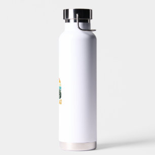 Turtle Dad Retro Sunset Vintage Engraving Vector D Water Bottle
