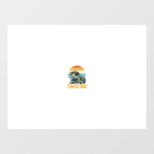 Turtle Dad Retro Sunset Vintage Engraving Vector D Window Cling