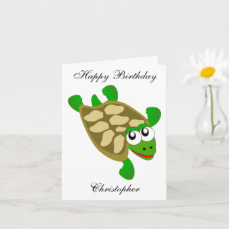 Turtle Design Birthday Card