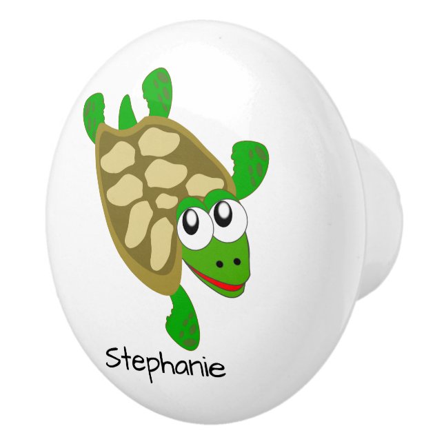 Turtle Design Personalised Ceramic Knob (Right)
