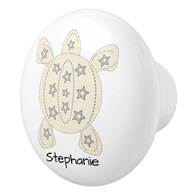 Turtle Design Personalised Ceramic Knob (Right)