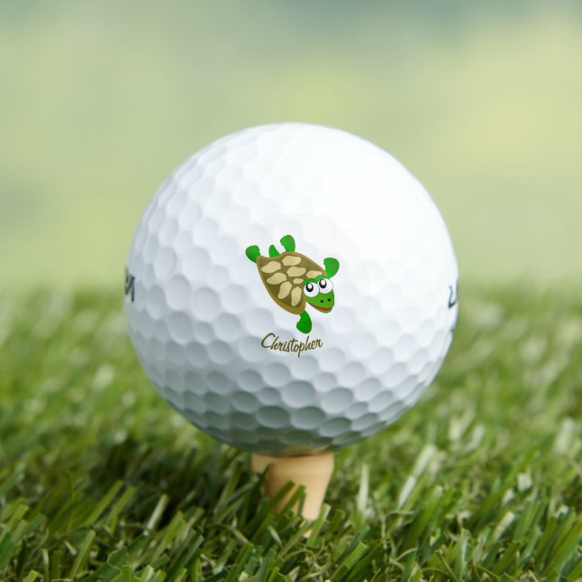 Turtle Design Personalised Golf Balls (Insitu Tee)