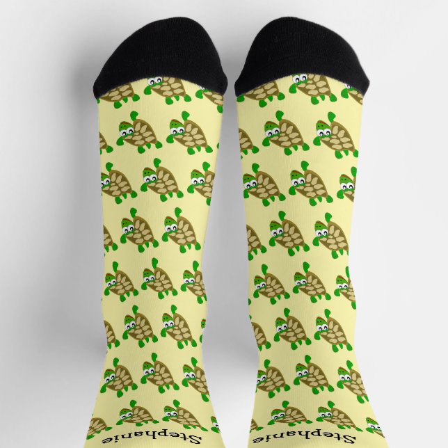 Turtle Design Personalised Socks (Top)