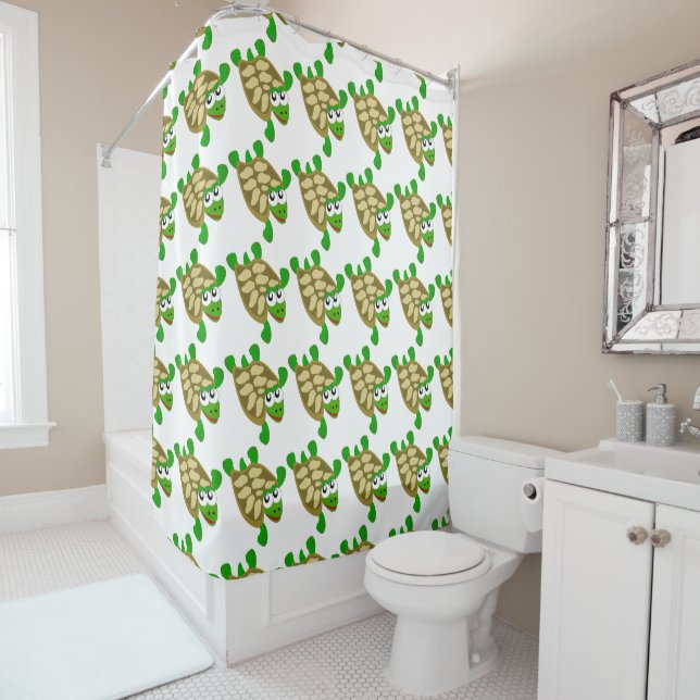 Turtle Design Shower Curtain (In Situ)