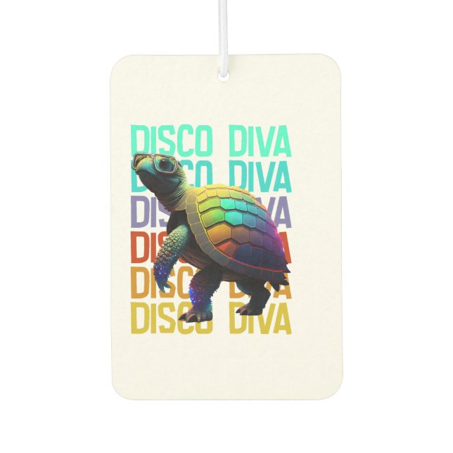 Turtle Disco Diva Car Air Freshener (Front)
