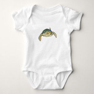 Turtle Diver Snorkel Baby Bodysuit