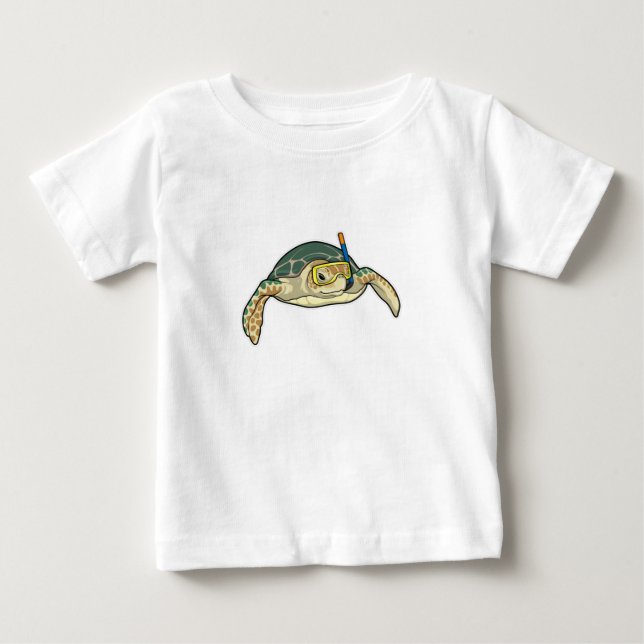 Turtle Diver Snorkel Baby T-Shirt (Front)
