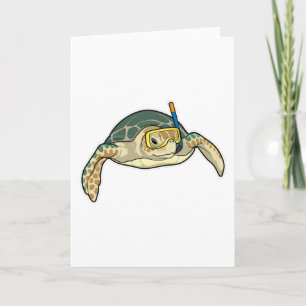 Turtle Diver Snorkel Card