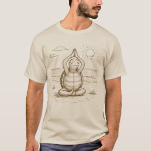 Turtle Doing Yoga on the Beach Calm Sunny Vintage T-Shirt