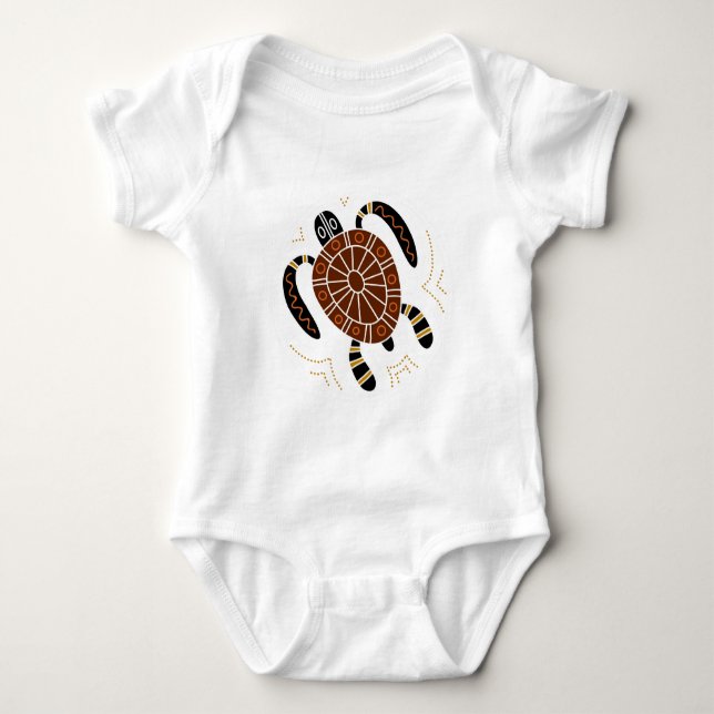 Turtle Dotted Design Baby Bodysuit (Front)