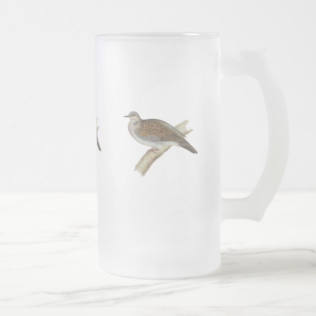 Turtle Dove Frosted Glass Beer Mug (Right)