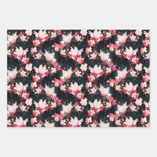 Turtle Dove Gift Wrap, Flat Sheet Set of 3