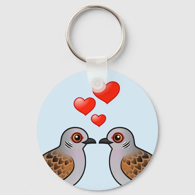 Turtle Doves in Love Key Ring (Front)