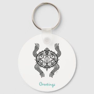 Turtle Drawing Key Ring