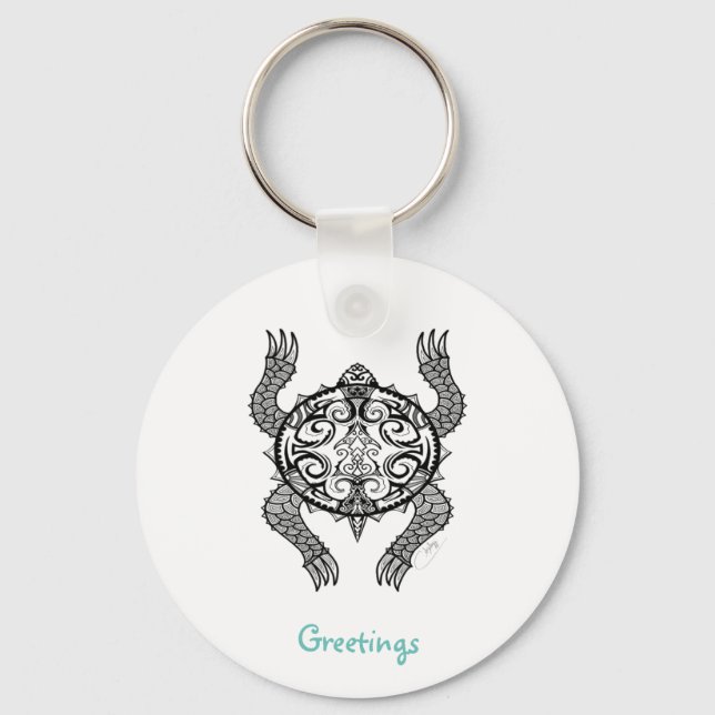 Turtle Drawing Key Ring (Front)