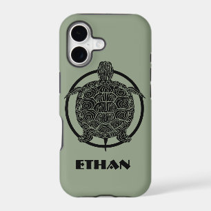 Turtle Drawing - Wildlife Circle Series