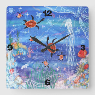 Turtle Dreaming Wall Clock