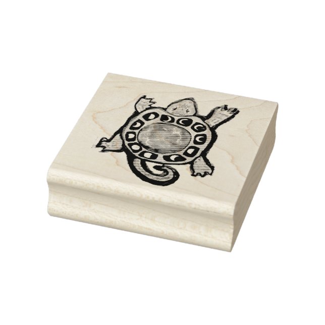 Turtle Earth Moons Maureen Girard Rubber Stamp (Stamp)