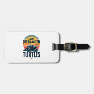 Turtle Easily Distracted By Turtles Sea Vintage Ki Luggage Tag