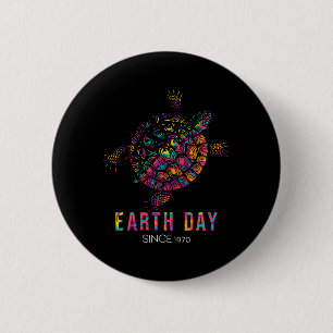 Turtle Environmental Protection Earth Day Since 19 6 Cm Round Badge
