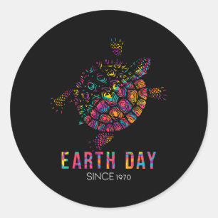 Turtle Environmental Protection Earth Day Since 19 Classic Round Sticker
