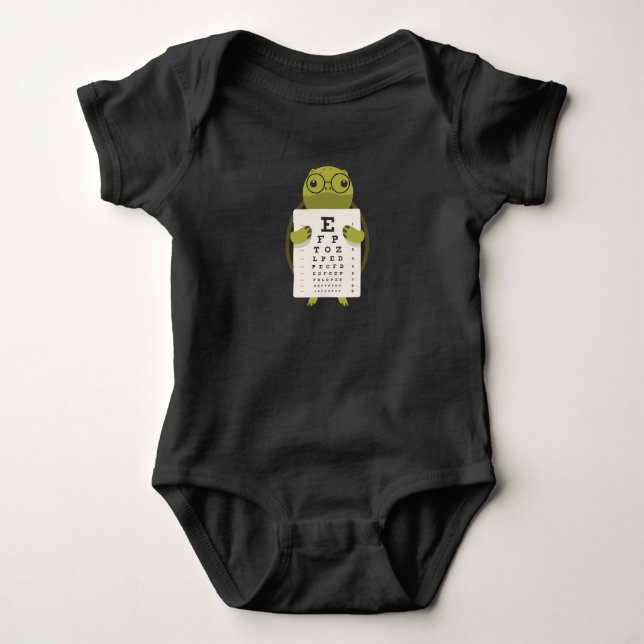 Turtle Eye Chart Baby Bodysuit (Front)