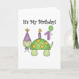 Turtle First Birthday Tshirts and Gifts Card