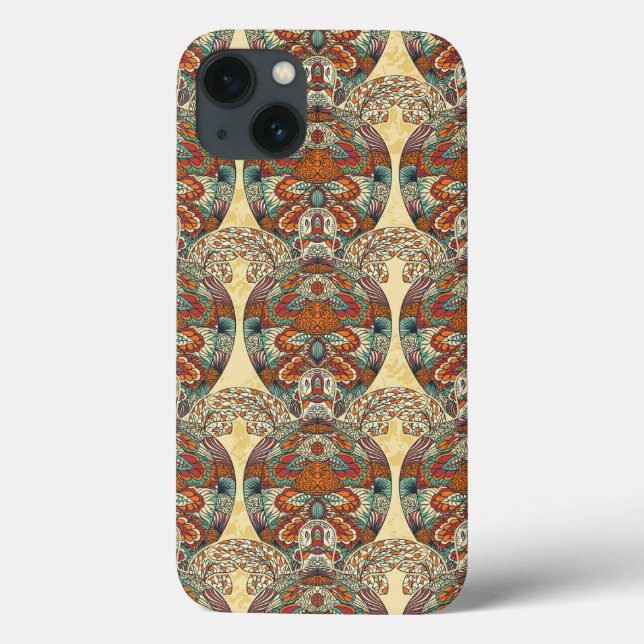 Turtle Floral Pattern Case-Mate iPhone Case (Back)