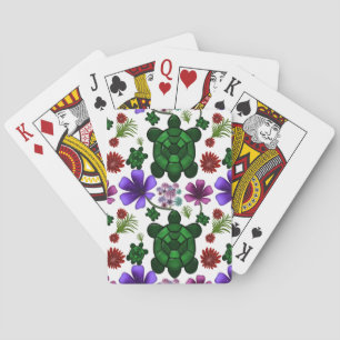 Turtle floral pattern  playing cards