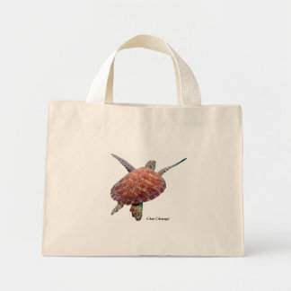 Turtle Floral Tote Bag