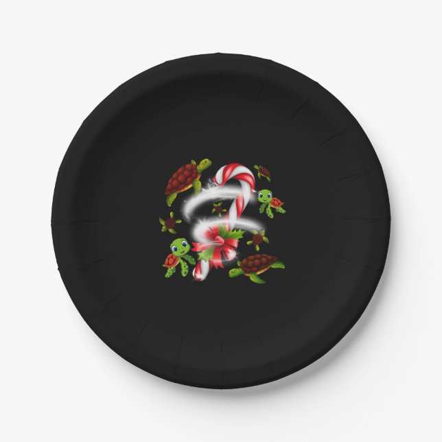 Turtle  Gift | Turtle Candy Sweet Christmas Paper Plate (Front)