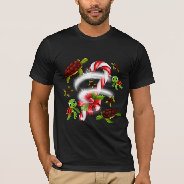 Turtle  Gift | Turtle Candy Sweet Christmas T-Shirt (Front)