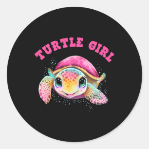 Turtle Girl Earth Day Favours Earth Day Classic Round Sticker
