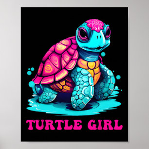 Turtle Girl Earth Day Outfit For Girls Turtle Poster