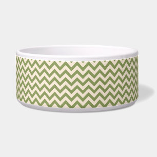 Turtle Green and Antique White Chevron