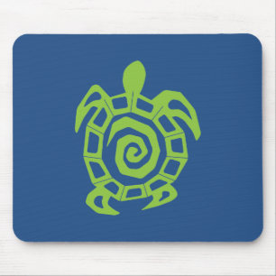 Turtle Green and Blue Graphic Mouse Mat