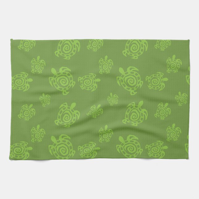 Turtle Green Graphic Tea Towel (Horizontal)