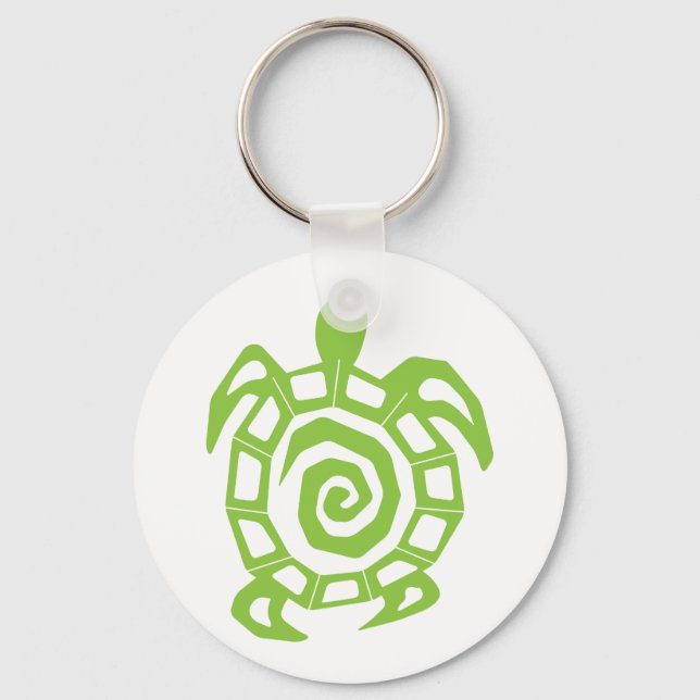Turtle Green Print Key Ring (Front)
