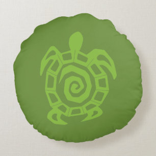 Turtle Green Print Round Cushion