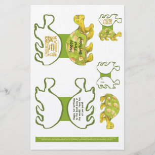 Turtle Greeting Card Layout And Tags Stationery