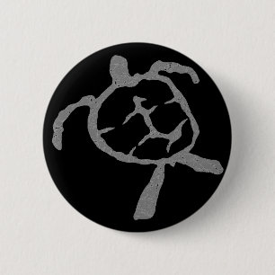 turtle-grey 6 cm round badge