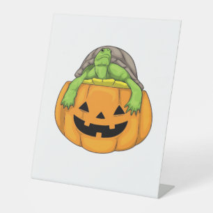 Turtle Halloween Pumpkin Classic T-Shirt_1 Pedestal Sign