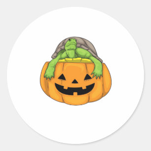 Turtle Halloween Pumpkin Classic T-Shirt_1 Round Sticker
