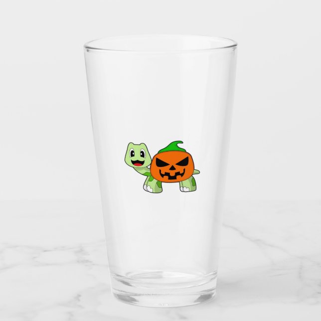 Turtle Halloween Pumpkin Classic T-Shirt Glass (Front)