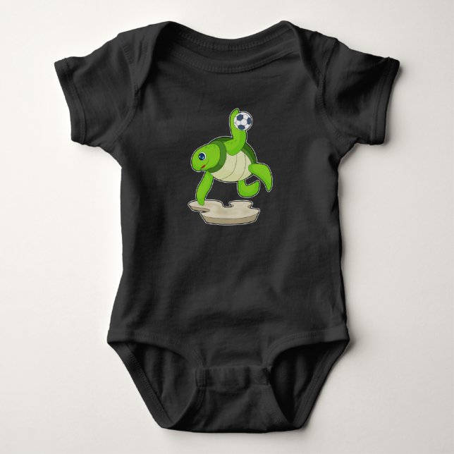 Turtle Handball player Handball Baby Bodysuit (Front)