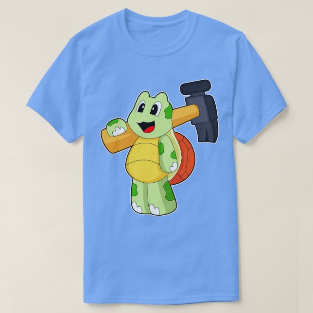 Turtle Handyman Hammer T-Shirt (Design Front)